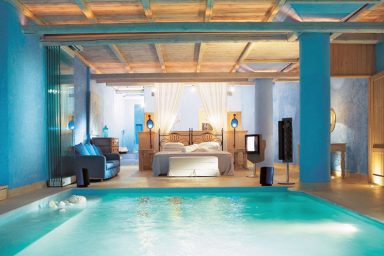 Modern Cool Bedroom with a Pool Inside Design Ideas