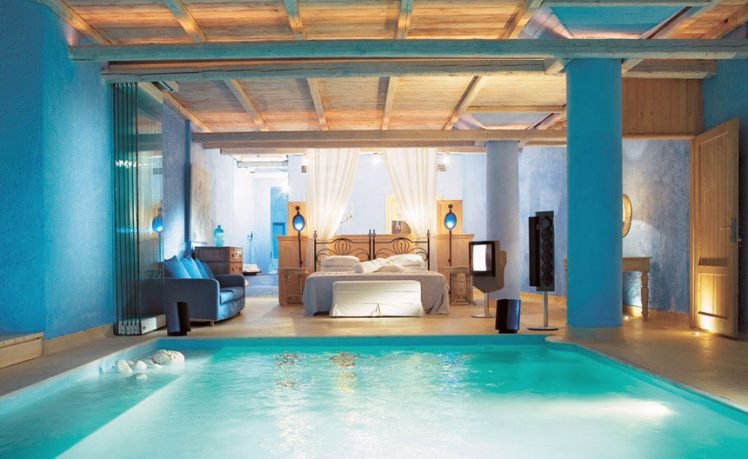 Modern Cool Bedroom with a Pool Inside Design Ideas