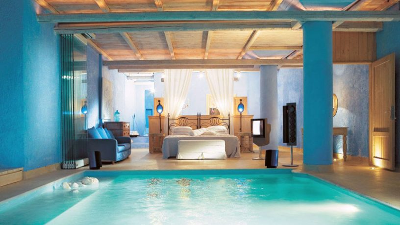 Modern Cool Bedroom with a Pool Inside Design Ideas