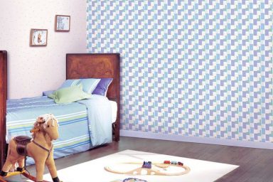 Awesome Blue White Wall Patterns Boys Room