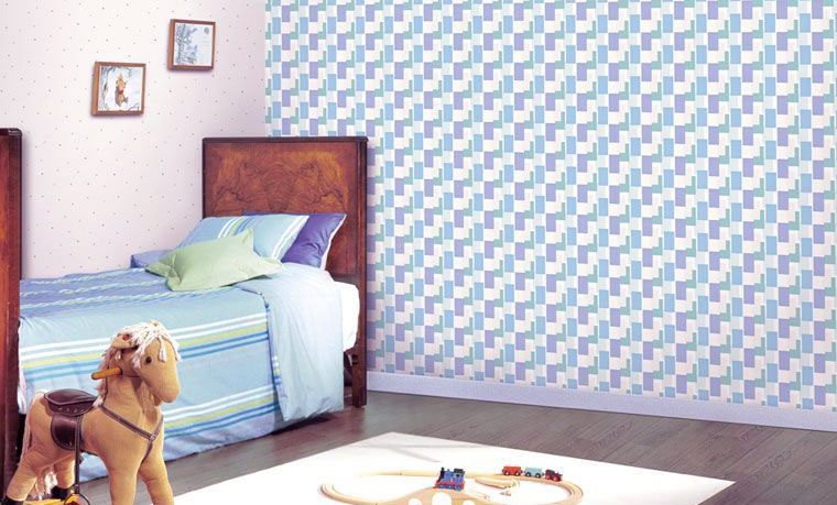 Awesome Blue White Wall Patterns Boys Room