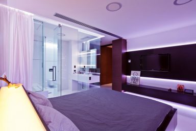 Black Entertainment Unit Bedroom Design
