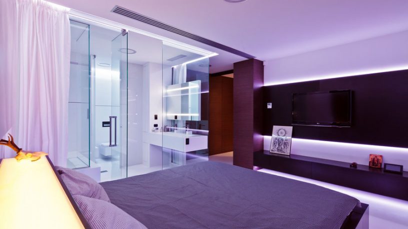 Black Entertainment Unit Bedroom Design