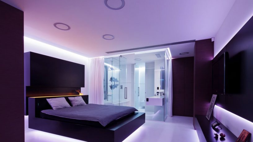Black Platform Bed with Reccessed Light Ideas