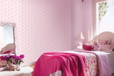 Cute Baby Pink Wallpaper for Girl Room Ideas