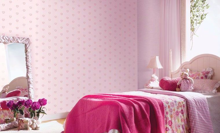 Cute Baby Pink Wallpaper for Girl Room Ideas