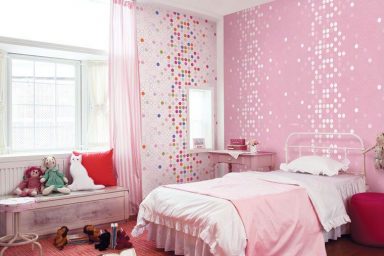 Cute Pink Dotty Wallpaper Girls Bedroom