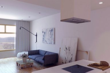 Living Room and Kitchen in One Space Apartment