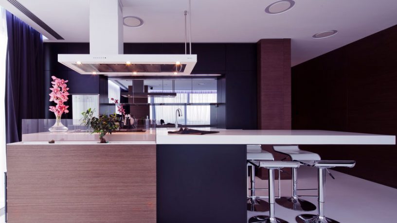 Modern Black Brown White Kitchen Design