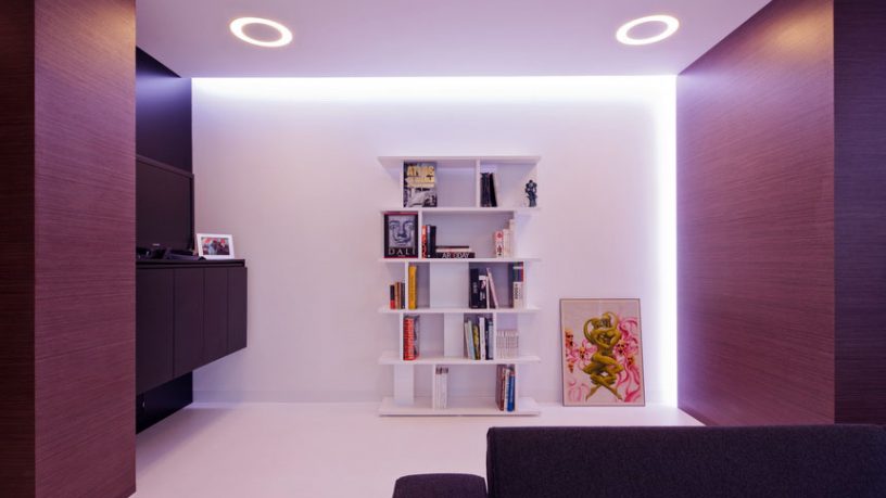 Modern White Bookcase in Reading Room