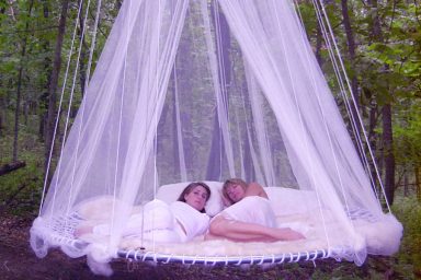 Mosquito Net Outdoor White Floating Bed