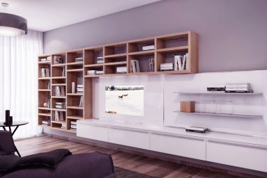 Neutral Bookshelves Furniture Living Room