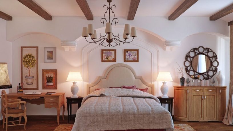 Classic Italian Bedroom with Oak and Cream Color