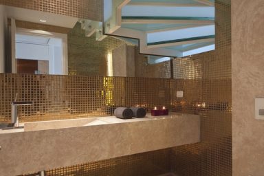 Gold Bathroom Mosaic Tile Design