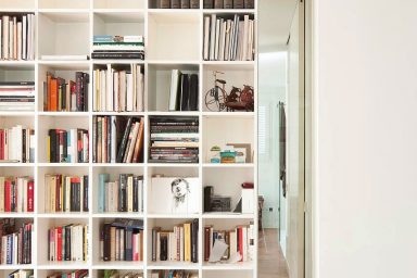 Modern White Book Storage Design