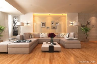 Neutral Living Room with Reccesed Ceiling Light