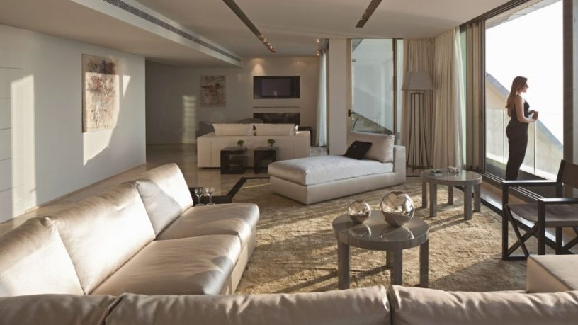 Shining Lounge with Cream L Shaped Sofa