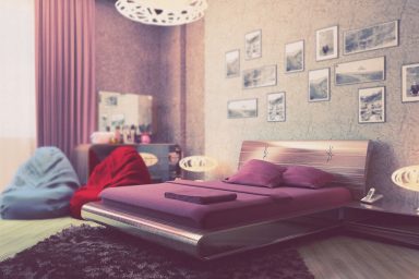 Beautiful Purple Cream Bedroom for Girl