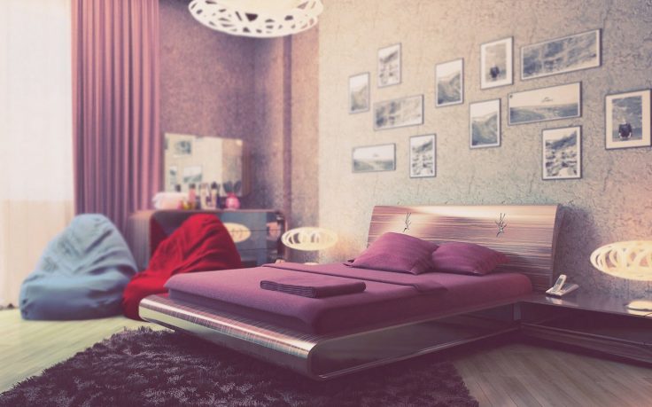 Beautiful Purple Cream Bedroom for Girl