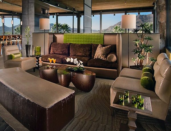 Master Luxury Living Room with Brown Leather Sofas