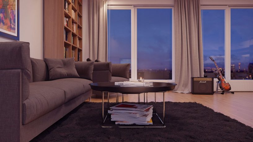 Minimalist Gray Modern Sofa Living Area