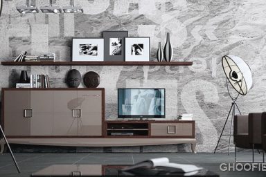Minimalist Living Room Design with Grey and Brown Color Combination