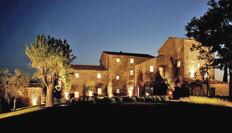 Awesome Lighting Old Italian Farmhouse On The Night