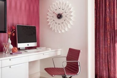Chic Red Office Design with Herman Miller Chair