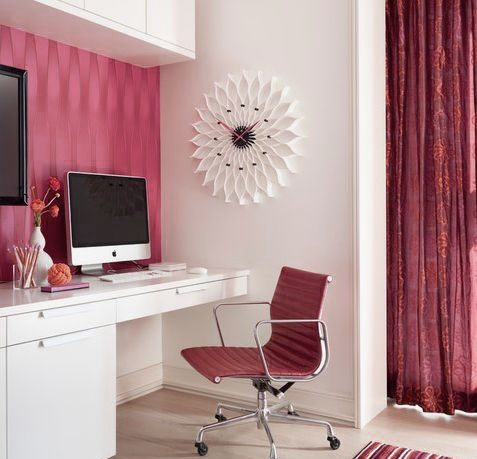Chic Red Office Design with Herman Miller Chair