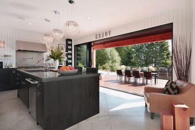 Cozy Indoor Outdoor Living Area with Wooden Deck Design