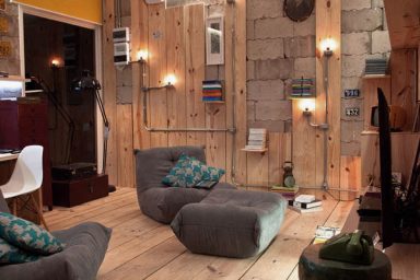 Fascinating Multimedia Library with Cozy Sofa Design Ideas