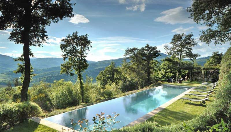 Infinity Swimming Pool with Olive Groves View