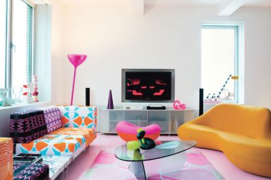Modern Pop Style Interior Living Room
