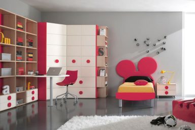Red Mickey Mouse Shape Bed Ideas for Kids