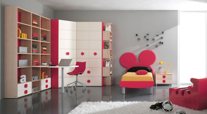 Red Mickey Mouse Shape Bed Ideas for Kids