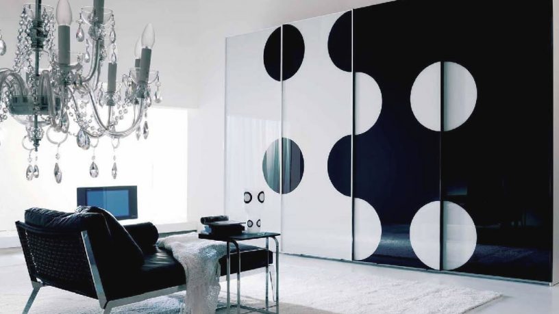 Black White Interiors Design with Luxury Chandelier