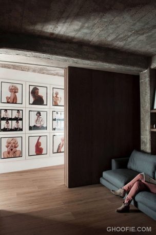 Cool Loft Interior Design with Decorative Pictures of Marilyn Monroe