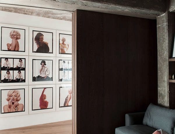 Cool Loft Interior Design with Decorative Pictures of Marilyn Monroe