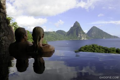 Infinity Pool with Beautiful Jade Mountain View