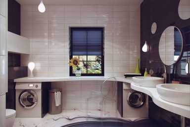 Luxury Small Bathroom with Drip Lamp Design