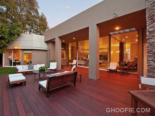 Modern Home Design with Outdoor Wooden Deck
