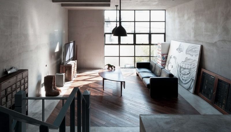 Charming Living Room Design Ideas with Concrete Wall