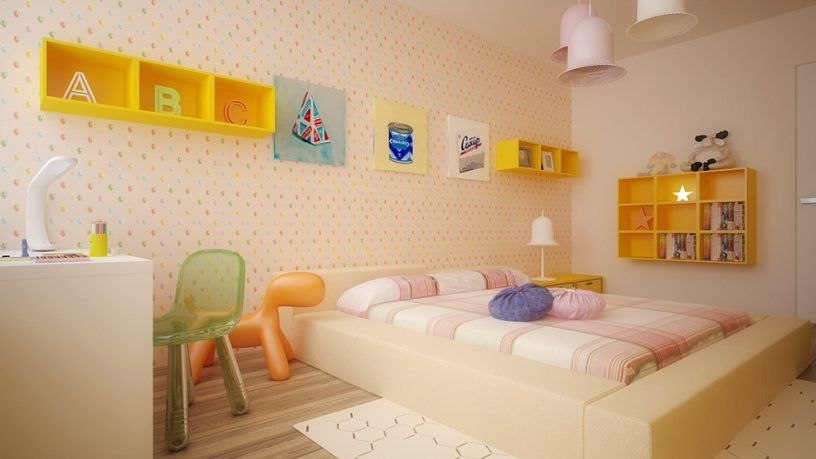 Kids Room with Low Platform Bed Design