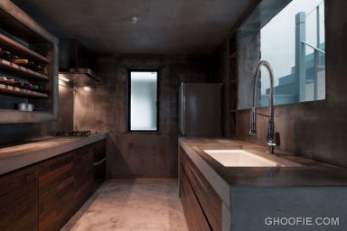 Minimalist Kitchen Design Ideas with Concrete Wall