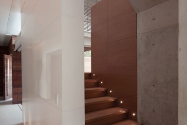 Modern Minimalist House Design with Wooden Staircase