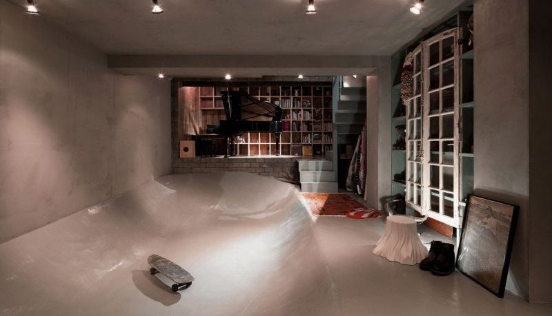 Unique Interior Home Design with Skatepark and Piano Rooms