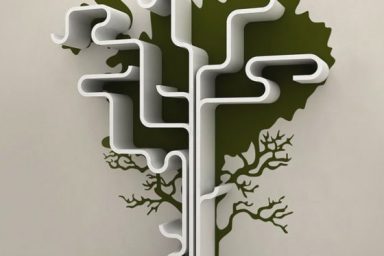 Creative Tree Shelves Shape Design