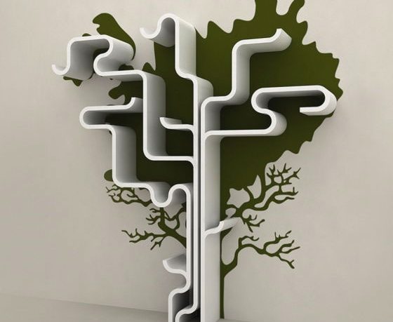 Creative Tree Shelves Shape Design