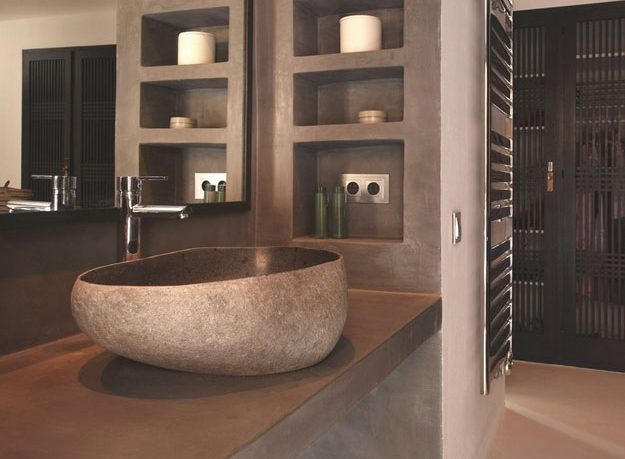 Minimalist Bathroom with Rock Sink Ideas