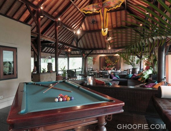 Second Floor Living Room Villa Design Ideas with Pool Table